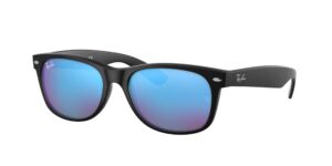0RB2132 NEW WAYFARER 622/17 - Rubber Black - Blue Flash - Size 52