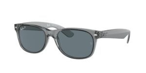 0RB2132 NEW WAYFARER 64503R - Transparent Grey - Dark Blue Polarized - Size 52