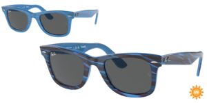0RB2140 WAYFARER 1409B1 - Photo Striped Blue - Dark Grey - Size 50