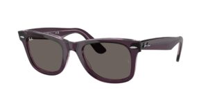 0RB2140 WAYFARER 1447B1 - Violet On Transparent Pink - Dark Grey - Size 50