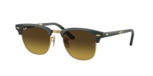 0RB2176 CLUBMASTER FOLDING 136885 - Green On Gold - Brown - Size 51