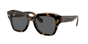 0RB2186 STATE STREET 1292B1 - Havana On Transparent Brown - Dark Grey - Size 49