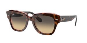 0RB2186 STATE STREET 1324BG - Havana On Transparent Pink - Brown/Blue Gradient - Size 49