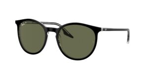 0RB2204 919/58 - Black On Transparent - Green Polarized - Size 51