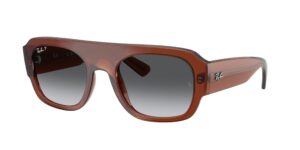 0RB2218 6678T3 - Transparent Brown - Grey Gradient Polarized - Size 55