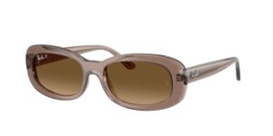 0RB2221 6827M2 - Transparent Beige - Gradient Brown Polarized - Size 53