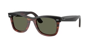 0RB2240 WAYFARER 144058 - Black On Havana - Polarized Green - Size 50