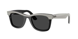 0RB2240 WAYFARER 144248 - Grey On Black - Polarized Black - Size 50