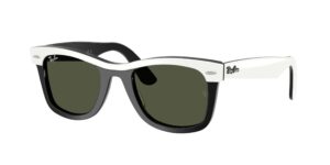 0RB2240 WAYFARER 144431 - White On Black - Green - Size 50