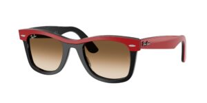 0RB2240 WAYFARER 955/51 - Red On Black - Clear Gradient Brown - Size 50