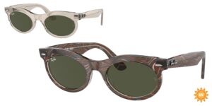 0RB2242 WAYFARER OVAL 138331 - Photo Waves Grey - Green - Size 53