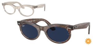0RB2242 WAYFARER OVAL 1383GG - Photo Waves Grey - Clear/Blue - Size 53