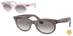 0RB2242 WAYFARER OVAL 138432 - Photo Waves Purple - Clear Grey - Size 53