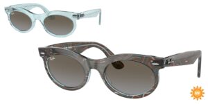 0RB2242 WAYFARER OVAL 138596 - Photo Waves Azure - Blue Brown - Size 53