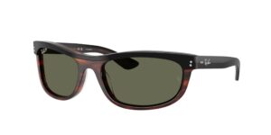 0RB2489 BALORAMA 144058 - Black On Havana - Green Polarized - Size 62