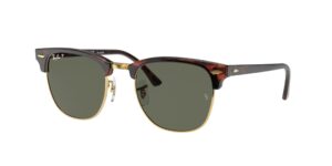 0RB3016 CLUBMASTER 990/58 - Tortoise On Gold - G-15 Green Polarised - Size 49