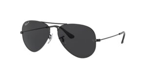 0RB3025 AVIATOR LARGE METAL 002/48 - Black - Black Polarised - Size 58