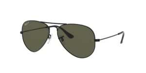 0RB3025 AVIATOR LARGE METAL 002/58 - Black - G-15 Green Polarised - Size 55