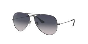 0RB3025 AVIATOR LARGE METAL 004/78 - Gunmetal - Blue Gradient Polarized - Size 55