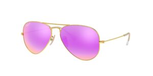 0RB3025 AVIATOR LARGE METAL 112/1Q - Gold - Cyclamen Flash Polarized - Size 58