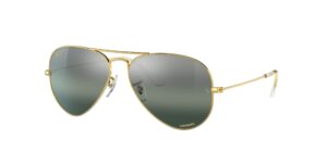0RB3025 AVIATOR LARGE METAL 9196G6 - Gold - Silver/Blue Polarised+ - Size 55