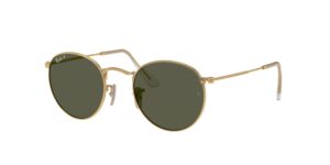 0RB3447 ROUND METAL 112/58 - Gold - G-15 Green Polarised - Size 50