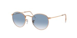 0RB3447 ROUND METAL 92023F - Rose Gold - Clear & Blue - Size 50