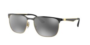 0RB3569 187/88 - Black On Gold - Grey Gradient Mirror - Size 59