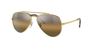 0RB3625 NEW AVIATOR 9196G5 - Gold - Silver & Brown Polarised+ - Size 58
