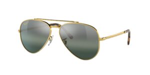 0RB3625 NEW AVIATOR 9196G6 - Gold - Silver/Blue Polarised+ - Size 58