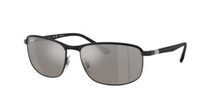 0RB3671CH 186/5J - Black On Black - Mirror Silver Polarised+ - Size 60