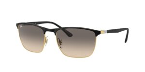 0RB3686 187/32 - Black On Gold - Clear Grey - Size 57
