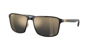 0RB3721CH 187/J0 - Black On Gold - Blue & Gold Polarised+ - Size 59