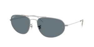 0RB3945 003/3R - Silver - Dark Blue Polarized - Size 60