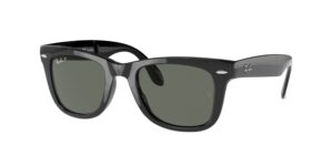 0RB4105 FOLDING WAYFARER 601/58 - Black - G-15 Green Polarised - Size 50