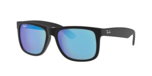 0RB4165 JUSTIN 622/55 - Rubber Black - Blue Mirror - Size 51