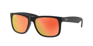 0RB4165 JUSTIN 622/6Q - Rubber Black - Red Mirror - Size 51