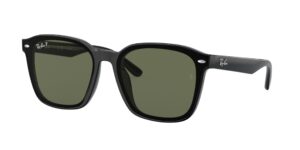 0RB4392D 601/9A - Black - Dark Green Polarized - Size 66