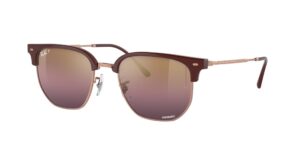 0RB4416 NEW CLUBMASTER 6654G9 - Bordeaux On Rose Gold - Gold/Red Polarised+ - Size 51