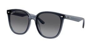 0RB4423D 6592T3 - Dark Transparent Blue - Grey Gradient Polarized - Size 66