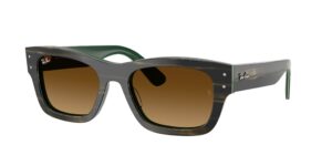 0RB7683S JOSEPH 140285 - Striped Green On Green - Gradient Brown - Size 55
