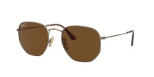 0RB8148 HEXAGONAL 920757 - Gold - Brown Polarized - Size 51