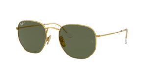 0RB8148 HEXAGONAL 921658 - Gold - Green Polarized - Size 54