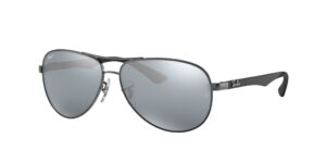 0RB8313 CARBON FIBRE 004/K6 - Gunmetal - Silver Polarized - Size 61