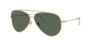 0RBR0101S AVIATOR REVERSE 001/VR - Arista Gold - G-15 Green - Size 59