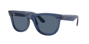 0RBR0502S WAYFARER REVERSE 67083A - Transparent Navy Blue - Dark Blue - Size 50