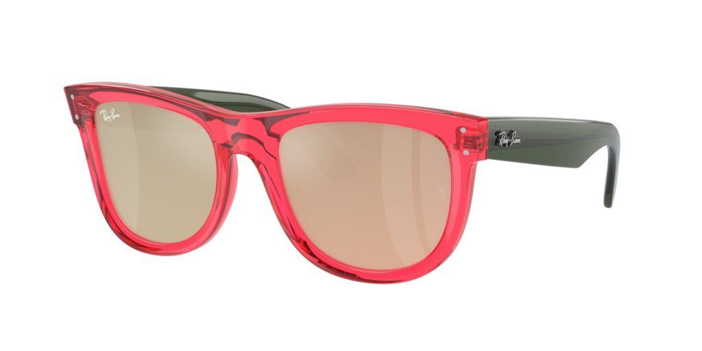 0RBR0502S WAYFARER REVERSE 67132O – Transparent Red – Light Gold – Size 50
