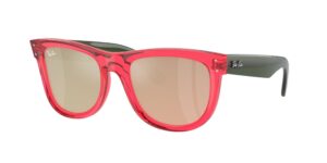 0RBR0502S WAYFARER REVERSE 67132O - Transparent Red - Light Gold - Size 50