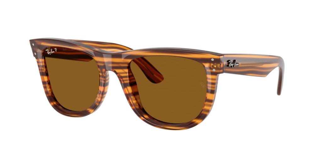 0RBR0502S WAYFARER REVERSE 679183 – Striped Havana – Polarized Dark Brown – Size 53