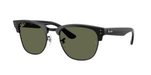 0RBR0504S CLUBMASTER REVERSE 67839A - Black On Black - Polarized Dark Green - Size 54